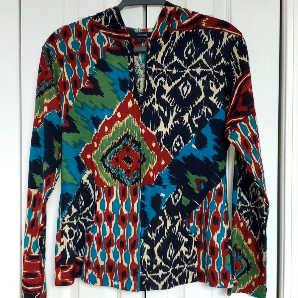 Jackpot hoodie Full-Zip size Large unisex psychedelic & unique 🌈